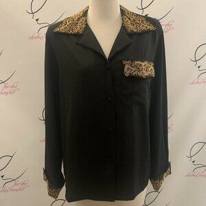 Fiji Sport. Size 10. Beaded and Embroidered Long Sleeve Shirt. Flip Cuffs. B32